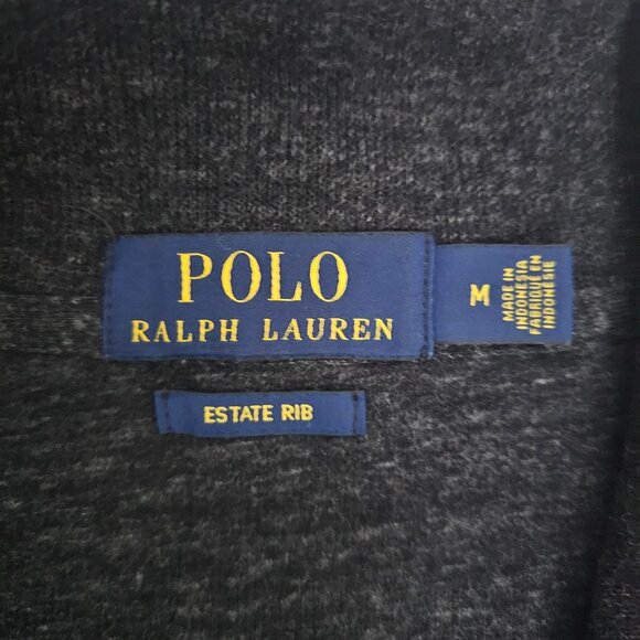 Polo Ralph Lauren Charcoal Gray Estate Rib Pullover Sweater Men's Size Medium - Picture 7 of 16